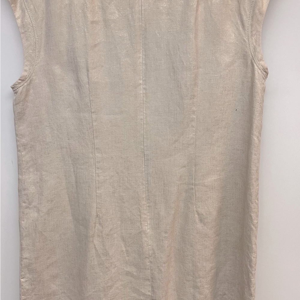 J.Crew Gold Shimmer Linen Sheath Dress